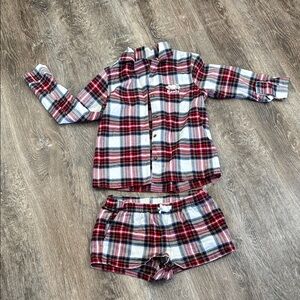 Plaid Roots Pajamas Set - Red and White